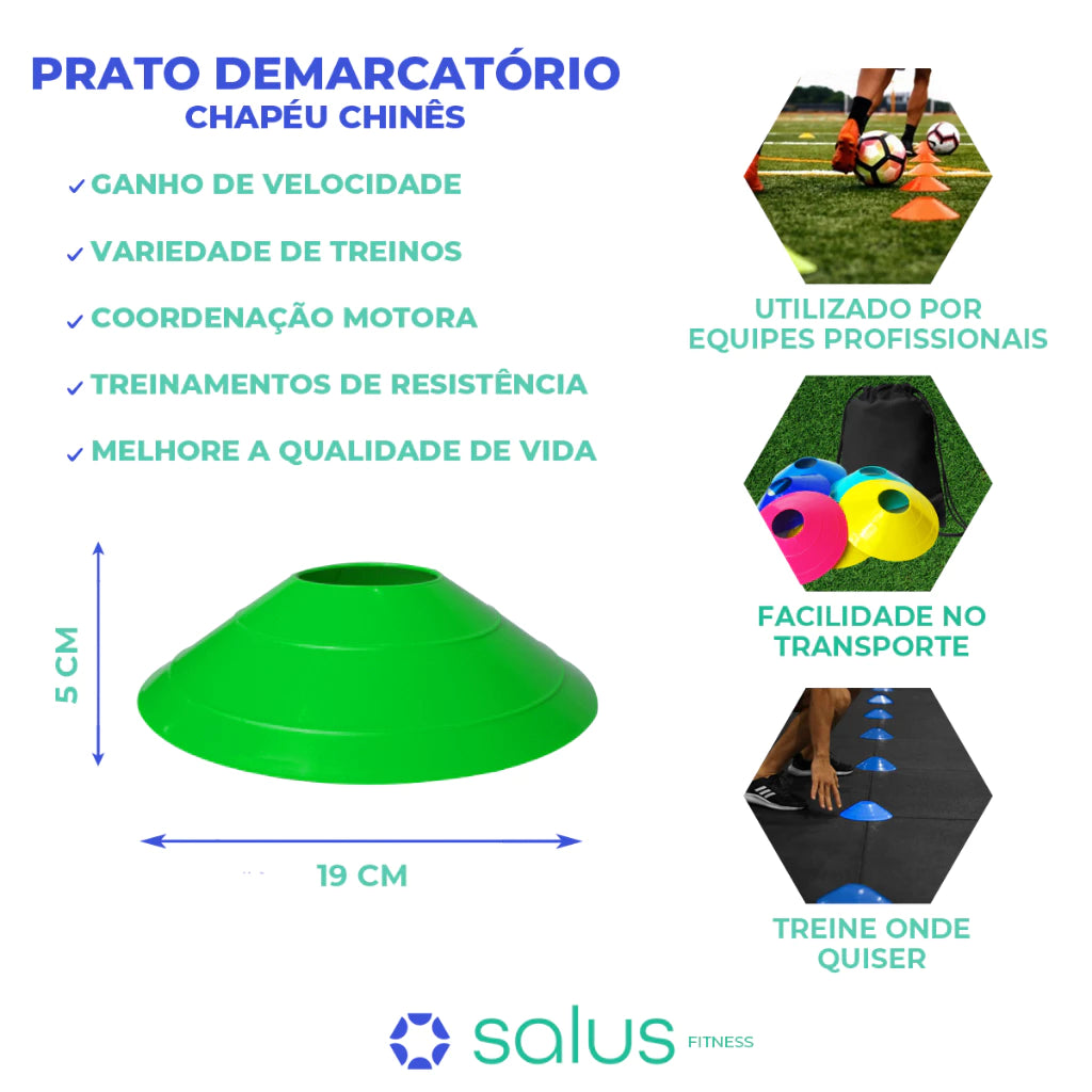 Kit Funcional Agilidade  5 Chapéus + 5 Cones e Escada