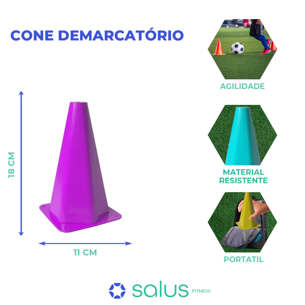 Kit Funcional Agilidade  5 Chapéus + 5 Cones e Escada