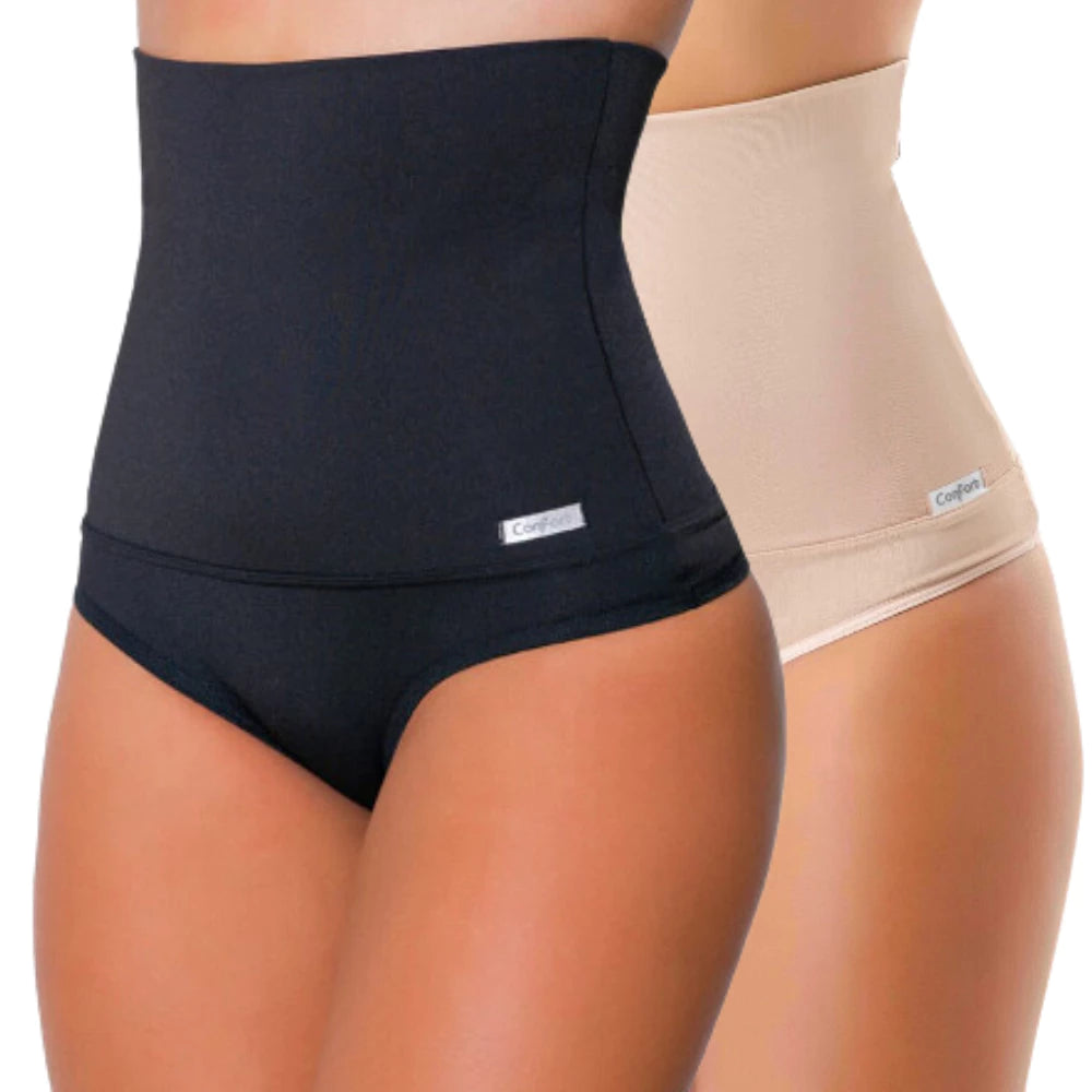 Kit 2 Calcinha Cinta Modeladora Suplex Alta Compressão Segura Barriga