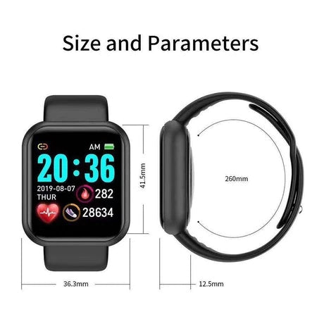 Smartwatch D20 - Relógio Inteligente y68 Esportivo Bluetooth Android/iOS