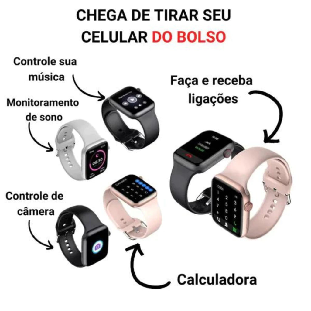 Relógio Feminino Smartwatch W28 Pro Series 8 Rose Gold