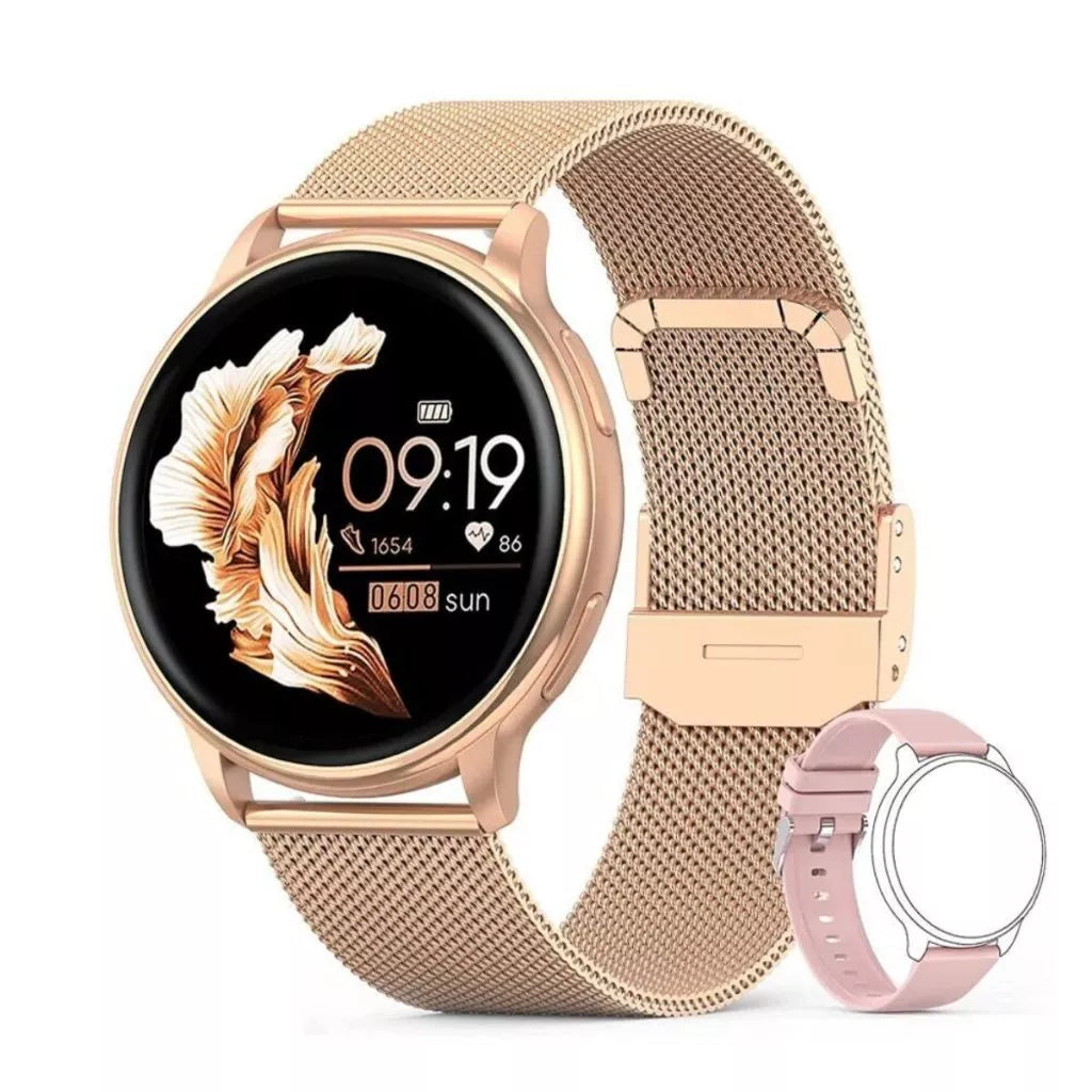 Smartwatch Redondo Dourado