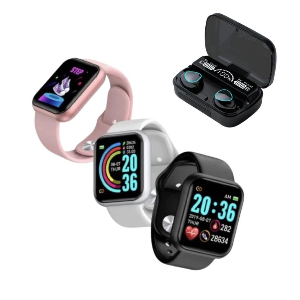 KIT Smartwatch D20 + Fone bluetoth M10 Compre mais e PAGUE MENOS