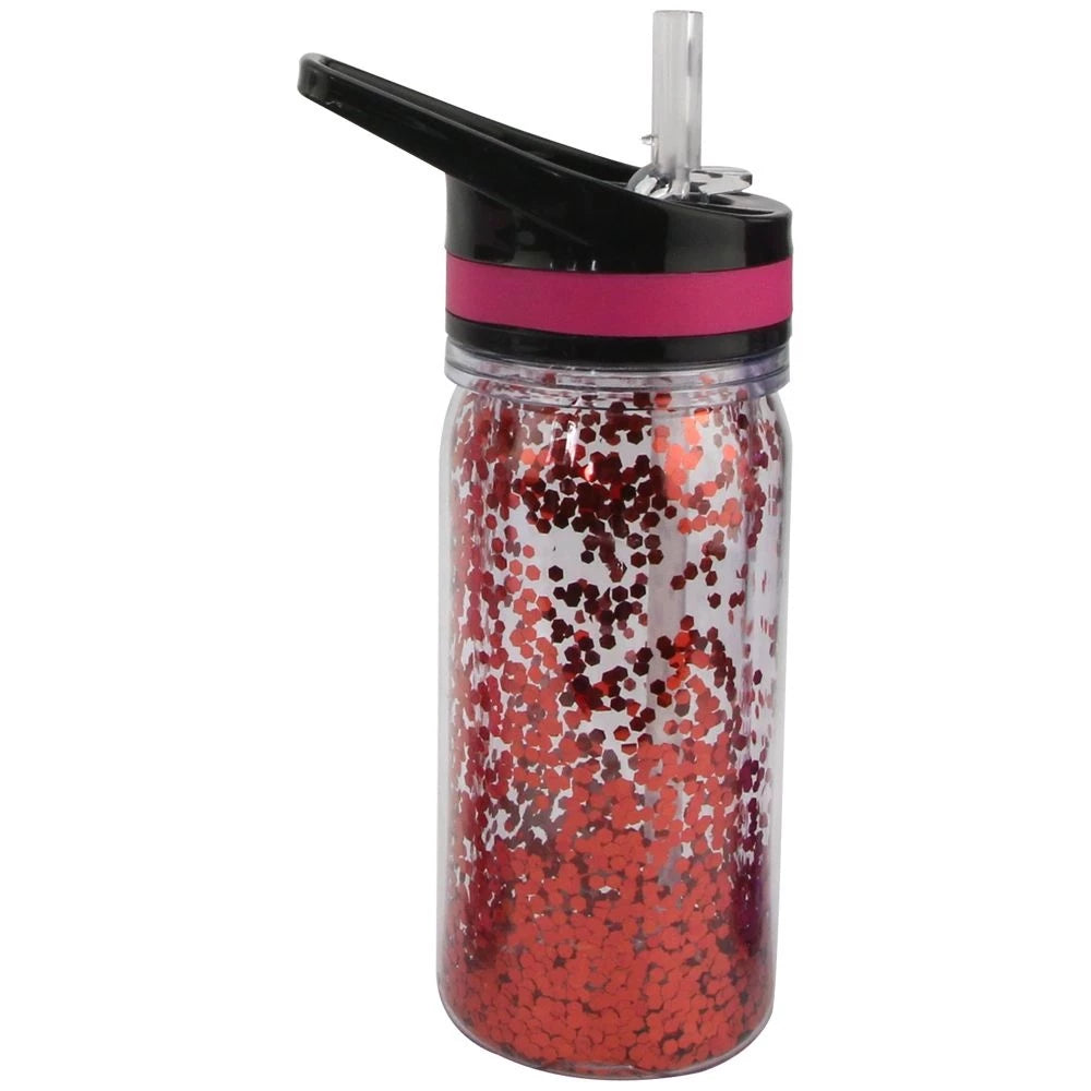 Squeeze Garrafa De Água Com Glitter 350 ML