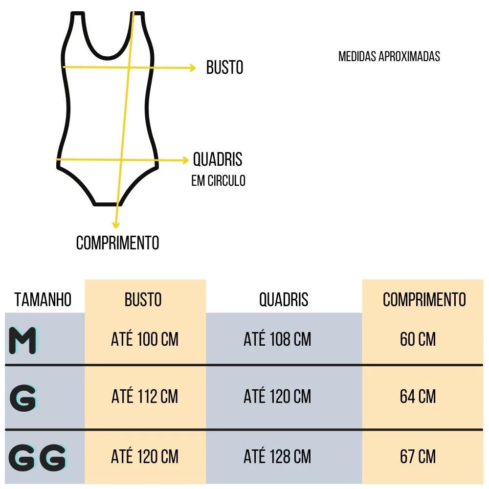 Cinta body modeladora feminina com bojo em cetinete alta compressão reforçado